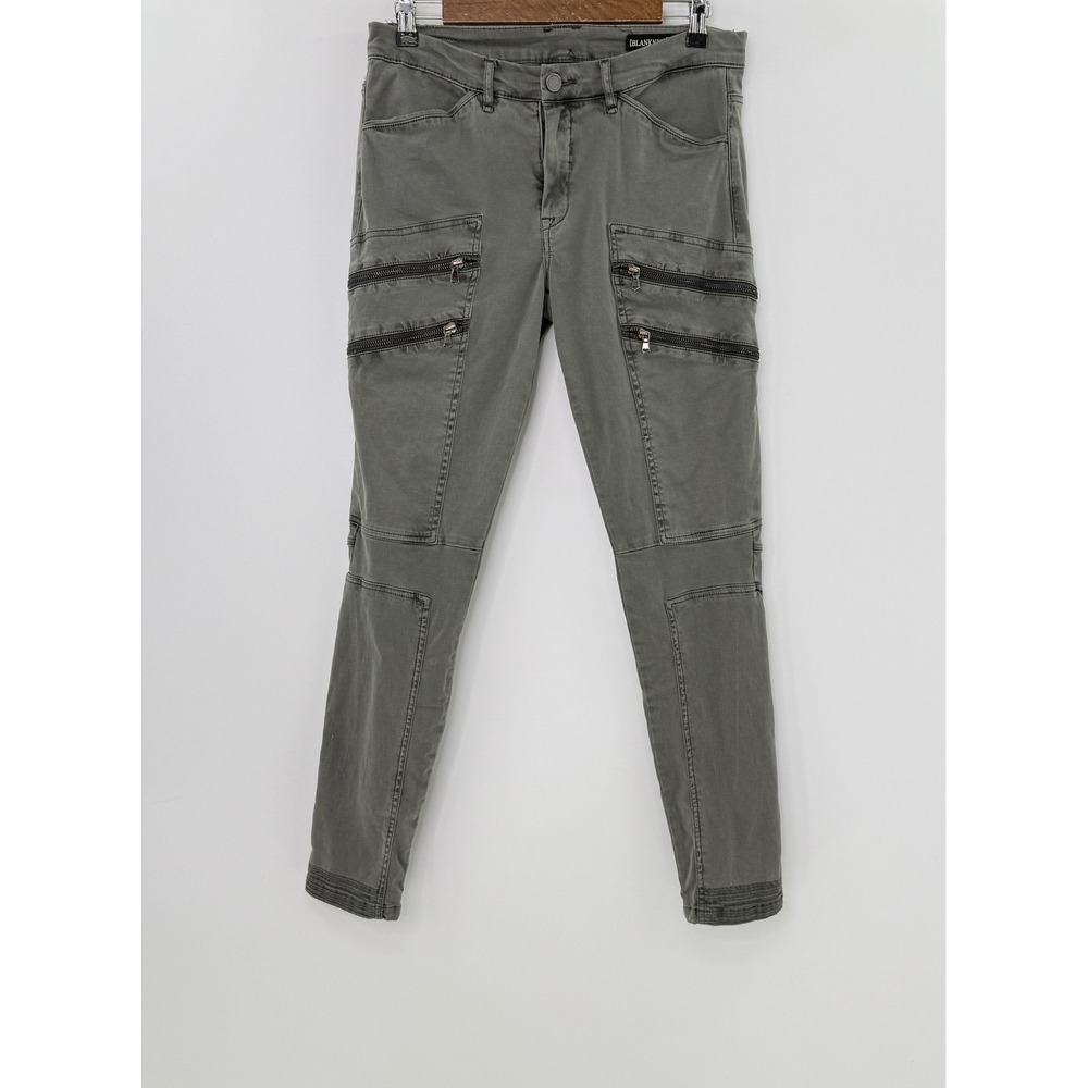BLANKNYC Olive Green Moto Utility Skinny Pants‎ Zippers Details Women's Size 27